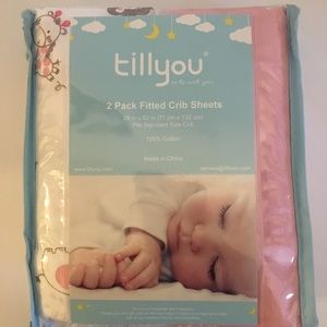 TILLYOU 2 Pack Nursery Baby Fitted Crib Sheets